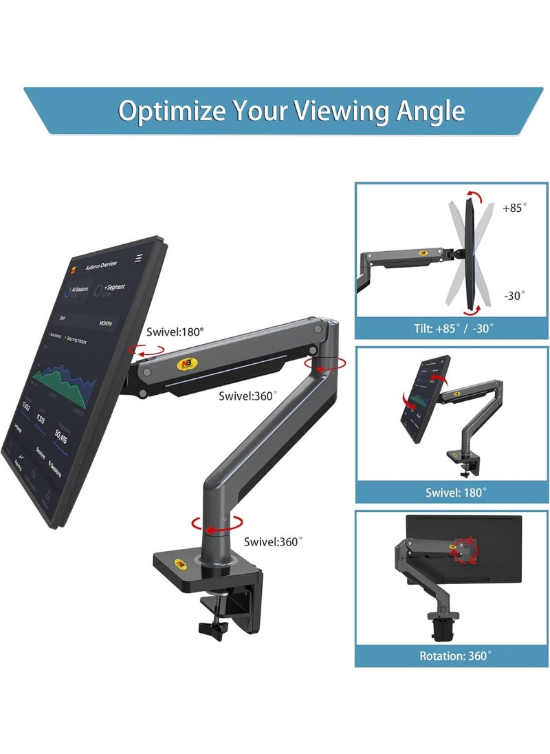 Generic Full Motion Swivel Monitor Arm with Gas Spring for 22''-40'' Monitors – Height Adjustable Stand, Load Capacity 4.4 to 26.4 lbs  - Image 5