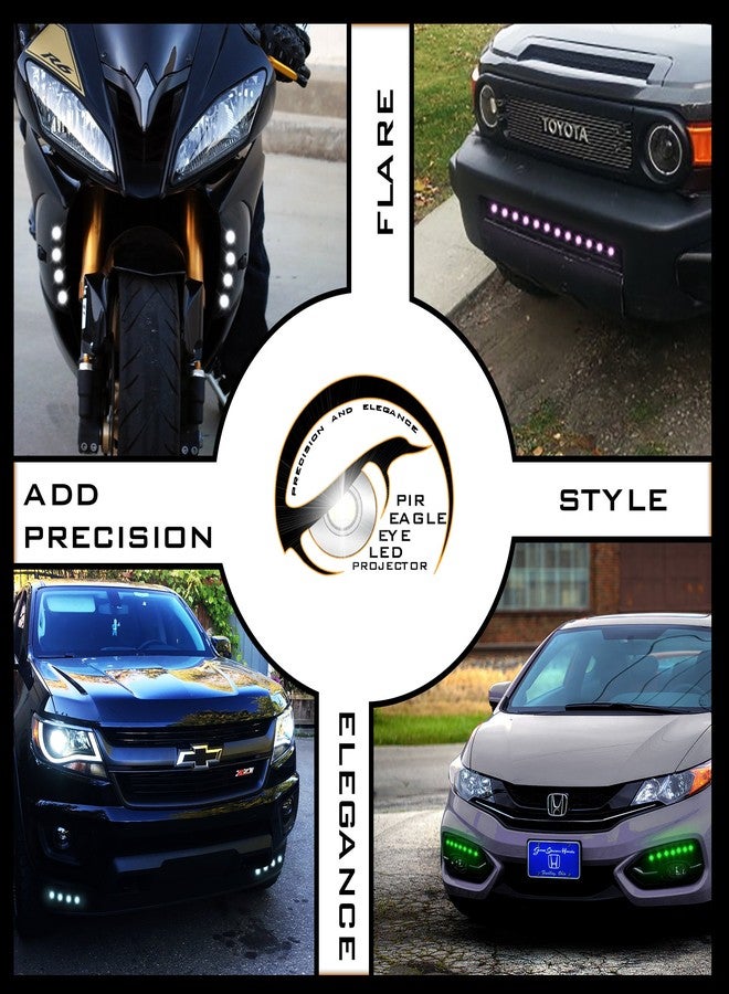 ستارك مصابيح ضباب LED أمامية بروجكتور ستارك إيجل آي 18 مم، مصابيح نهارية، مصابيح إشارة احتياطية، 6 قطع، لون أبيض - Image 4