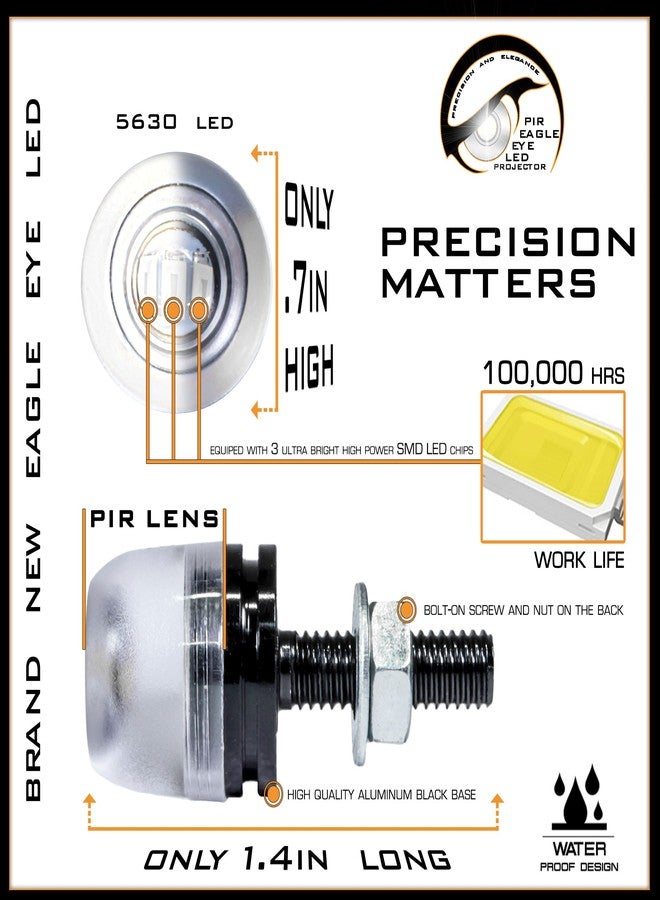 ستارك مصابيح ضباب LED أمامية بروجكتور ستارك إيجل آي 18 مم، مصابيح نهارية، مصابيح إشارة احتياطية، 6 قطع، لون أبيض - Image 2