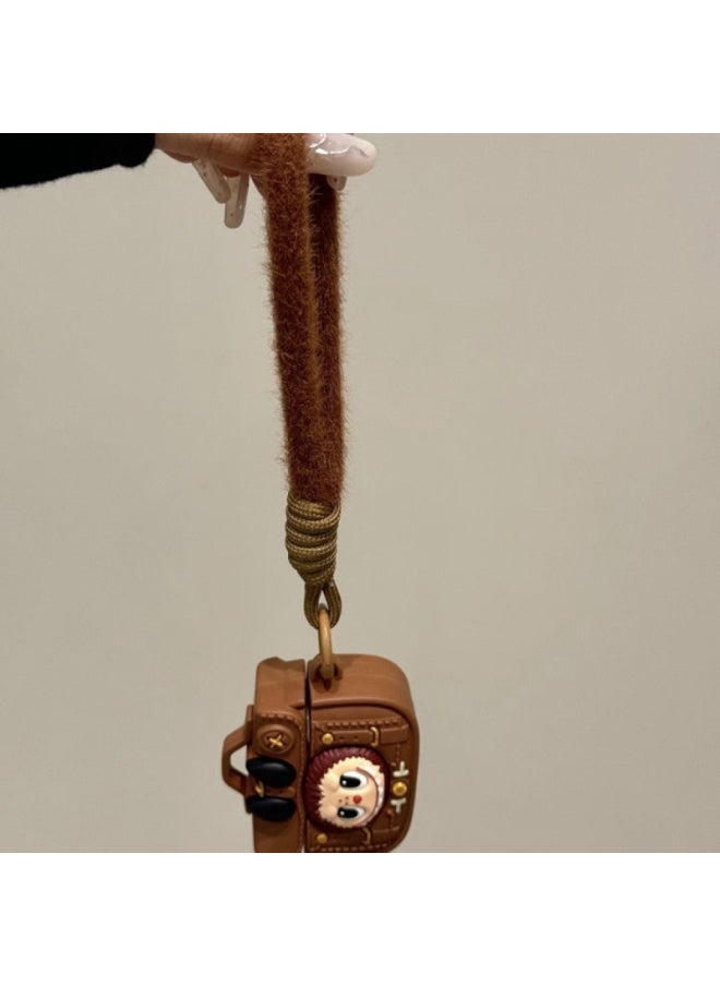Generic - Creative Cartoon Rab Cloth Briefcase For Airpods4 Drop-resistant Airpodspro2 Earphone Case 3 Generation Protection-Color:Little Monster Handbag + Wool Lanyard-Model:Airpods Third Generation (2023 Model) - Image 1