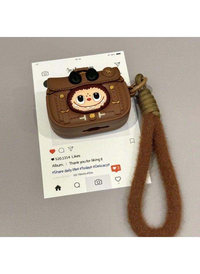 Generic - Creative Cartoon Rab Cloth Briefcase For Airpods4 Drop-resistant Airpodspro2 Earphone Case 3 Generation Protection-Color:Little Monster Handbag + Wool Lanyard-Model:Airpods Third Generation (2023 Model) - Image 1