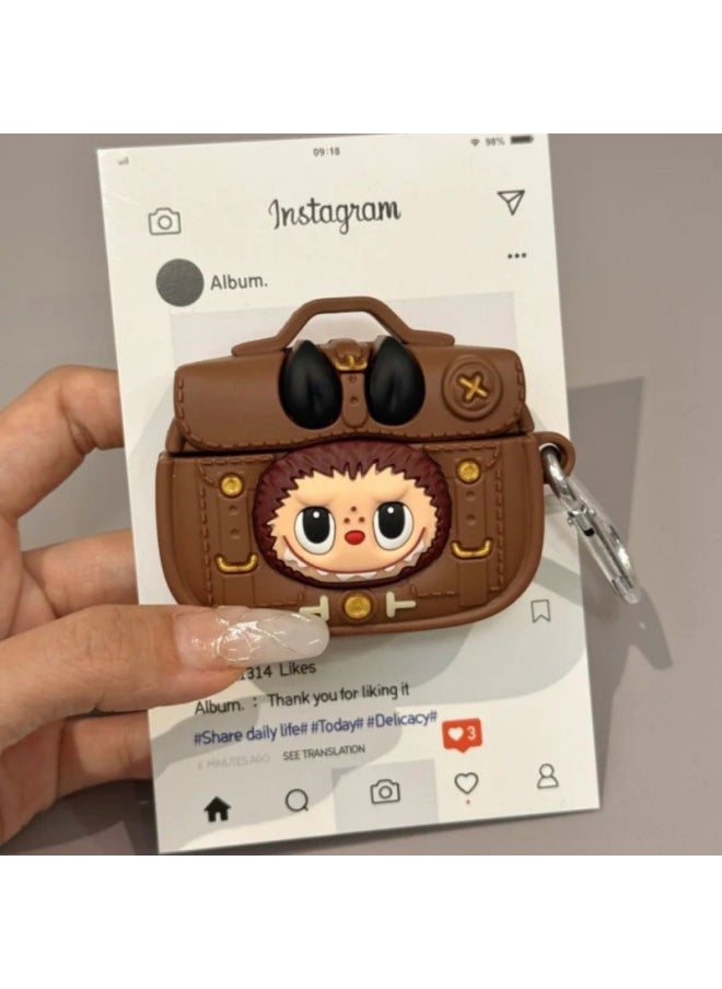 Generic - Creative Cartoon Rab Cloth Briefcase For Airpods4 Drop-resistant Airpodspro2 Earphone Case 3 Generation Protection-Color:Little Monster Handbag + Wool Lanyard-Model:Airpods Third Generation (2023 Model) - Image 1