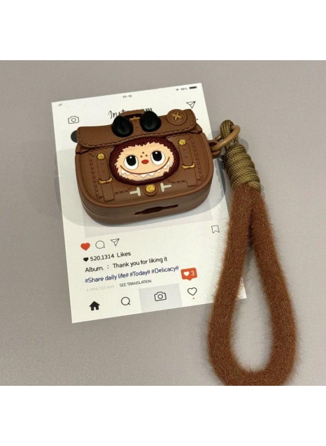 Generic - Creative Cartoon Rab Cloth Briefcase For Airpods4 Drop-resistant Airpodspro2 Earphone Case 3 Generation Protection-Color:Little Monster Handbag + Wool Lanyard-Model:Airpods Third Generation (2023 Model) - Image 1
