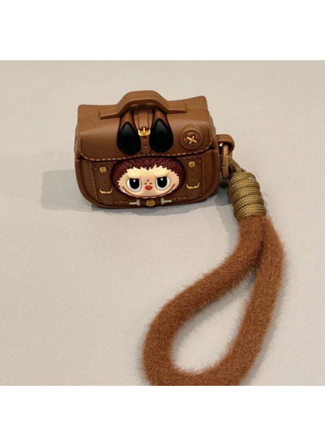 Generic - Creative Cartoon Rab Cloth Briefcase For Airpods4 Drop-resistant Airpodspro2 Earphone Case 3 Generation Protection-Color:Little Monster Handbag + Wool Lanyard-Model:Airpods Third Generation (2023 Model) - Image 1