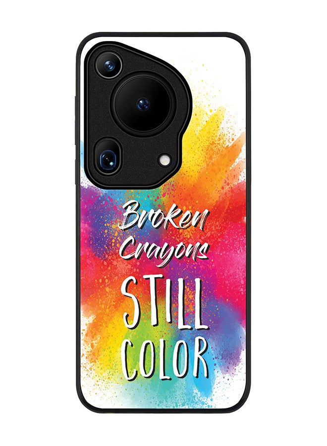Stylizedd Rugged Black edge case for Huawei Pura 70 Ultra, Slim fit Soft Case Flexible Rubber Edges Anti Drop TPU Gel Thin Cover -   Broken Colors - Image 1
