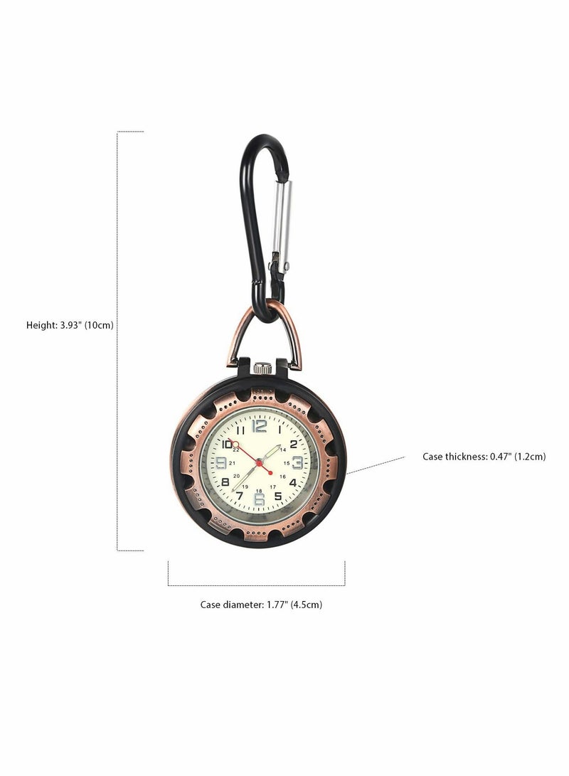 Men's Pocket Watch, Clip On Fob Backpack Carabiner Belt Watch with Luminous Hands for Hiking or Climbing - Image 5