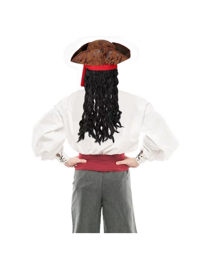 Cosrea Pirate Hat for Men Pirate Costume with Eye Patch Earring Mustache Accessories - Image 1