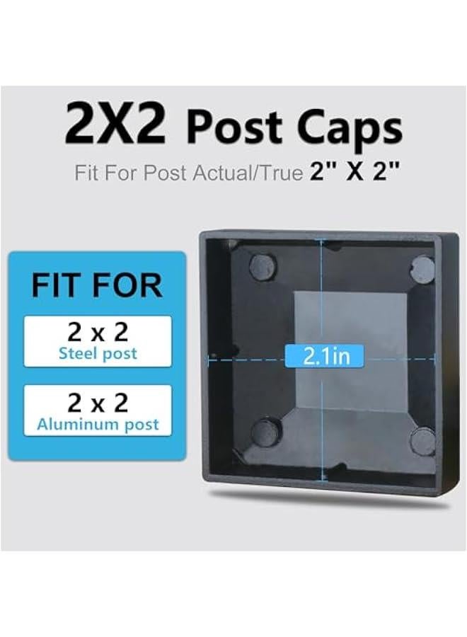 Arabest 2x2 Post Caps – Aluminum Pyramid Caps Fits 2 x 2 Metal Posts, Black Matte Post Covers for Fence, Deck Railing, and Mailbox (4 Pack) - Image 2