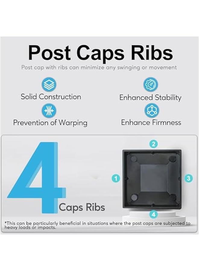 Arabest 2x2 Post Caps – Aluminum Pyramid Caps Fits 2 x 2 Metal Posts, Black Matte Post Covers for Fence, Deck Railing, and Mailbox (4 Pack) - Image 3