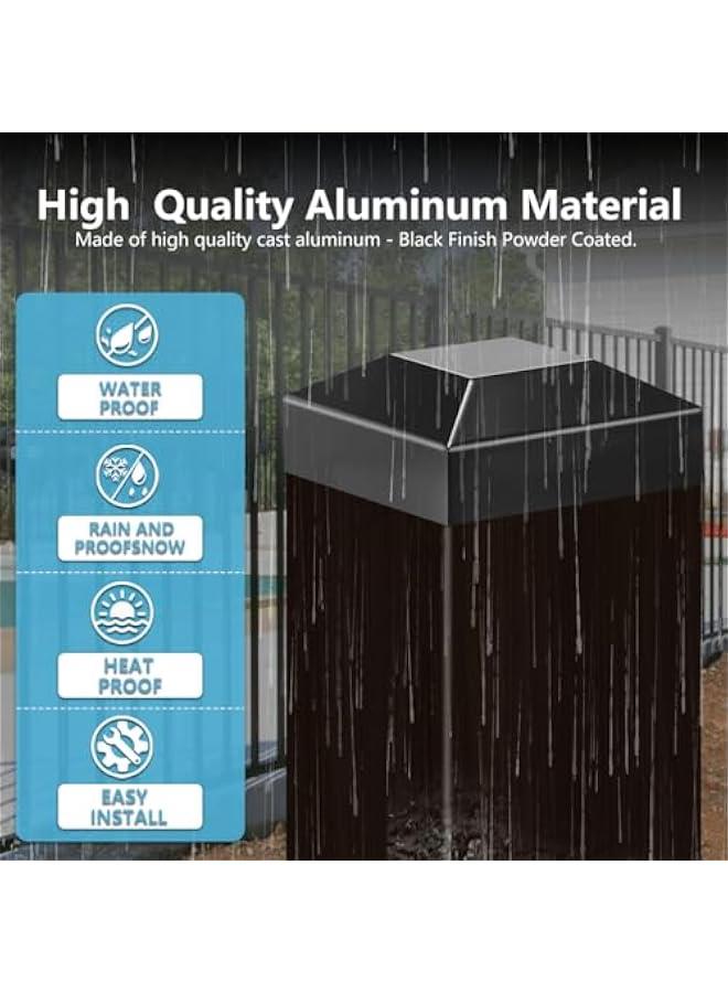 Arabest 2x2 Post Caps – Aluminum Pyramid Caps Fits 2 x 2 Metal Posts, Black Matte Post Covers for Fence, Deck Railing, and Mailbox (4 Pack) - Image 4