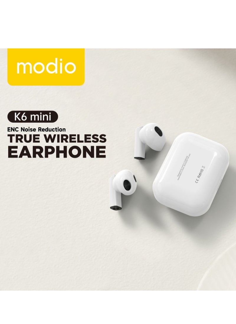 modio - Modio K6 Mini Wireless Bluetooth Earbuds With HD Sound Quality andCompatible With All Android iso Devices - Image 1