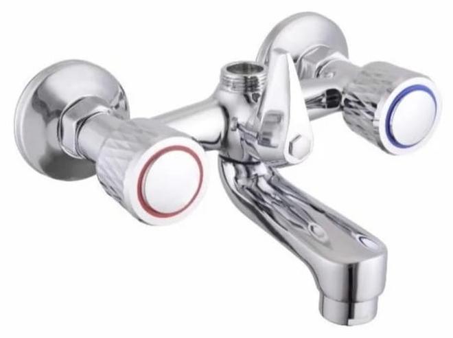 Premium Chrome Plated Dual Handle Wall Mount Mixer Faucet – Hot & Cold Water Control