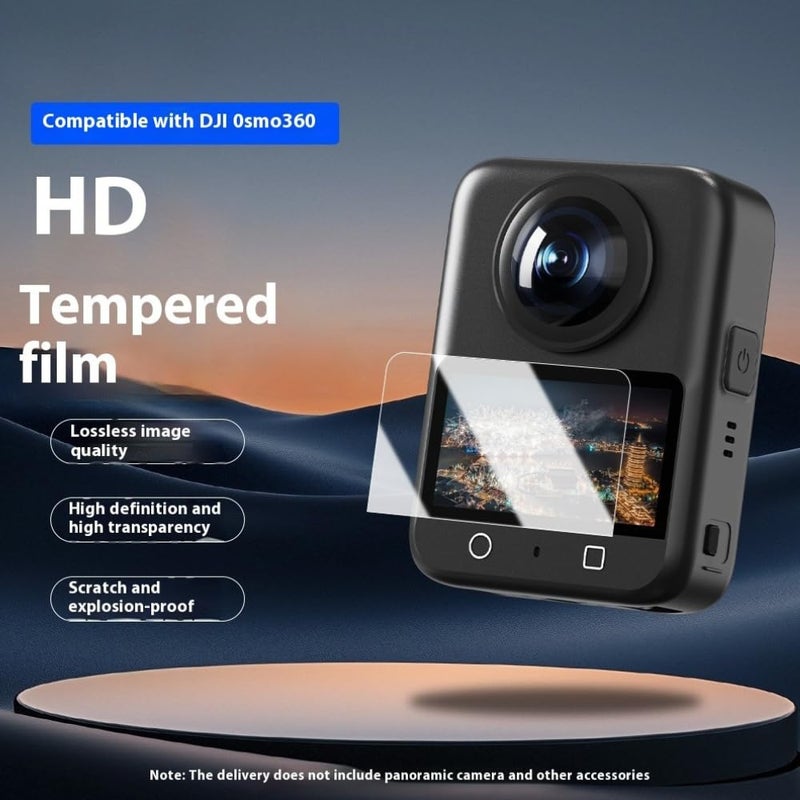 GetZget® Tempered Glass Compatible with Dji Osmo 360 Camera screen protector Guard 9H Hardness 2d Curved edge HD Clarity accessories - Image 2