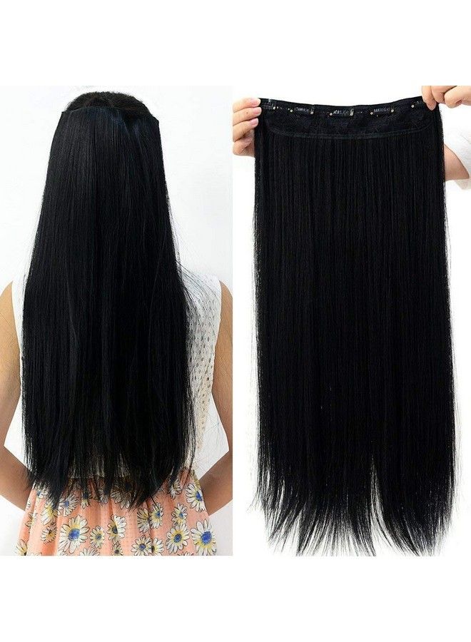 blushia 5 Clip Hair Extension For Women And Girls (Black) - Image 1