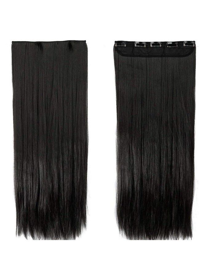 blushia 5 Clip Hair Extension For Women And Girls (Black) - Image 3