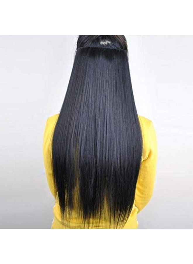 blushia 5 Clip Hair Extension For Women And Girls (Black) - Image 4