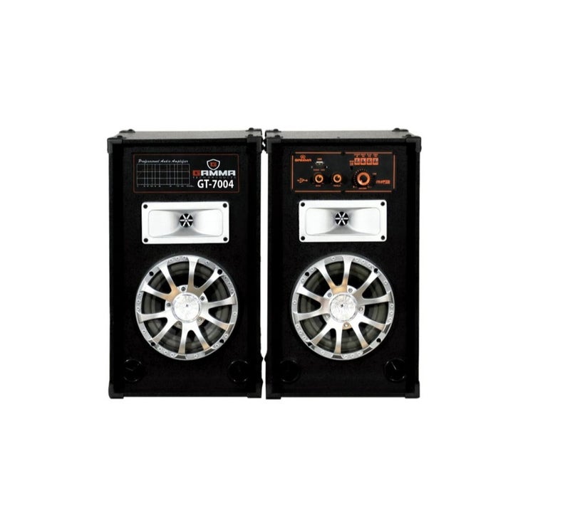 Gamma GT-7004 100W Bluetooth Dual Woofer Speaker System with USB, SD/MMC, Remote Control & Wooden Cabinet