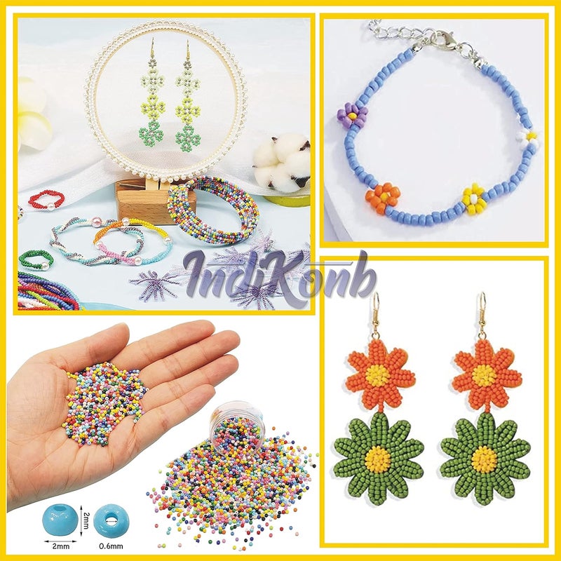 INDIKONB Indikonb 18500 Pc-28 In 1 Jewellery Making Materials Kit For Earrings,Necklace,Bracelet Jewelry Making Set For Girls & Women For Jewelry,Embroidery Work,Art & Craft & Beading Diy Kit - Multicolor  - Image 4