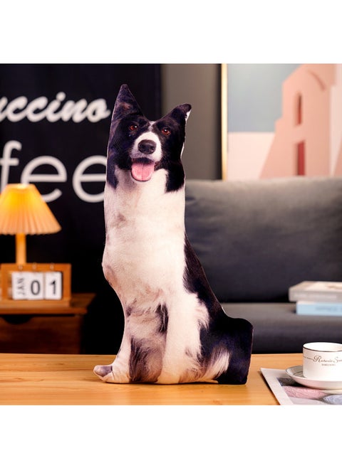 Simulation 3D Shaped Pillow Shapi Dalmatian Dog Plush Cushion Office Nap Removable And Washable Pillow Animal-Specifications:Border Collie-Color:70cm [0.5]]