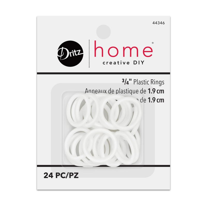 Dritz Home 44346 Plastic Rings, 3/4-Inch, White (24-Piece) - Image 1