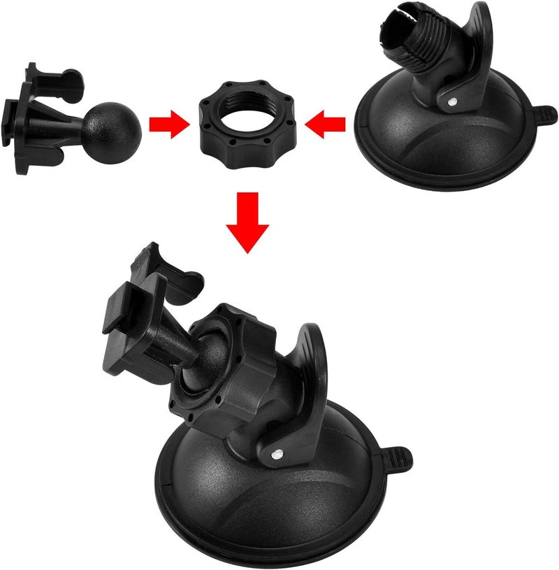 SoeKoa Dash Cam Suction Cup and Adhesive Mount with Joints - Image 5