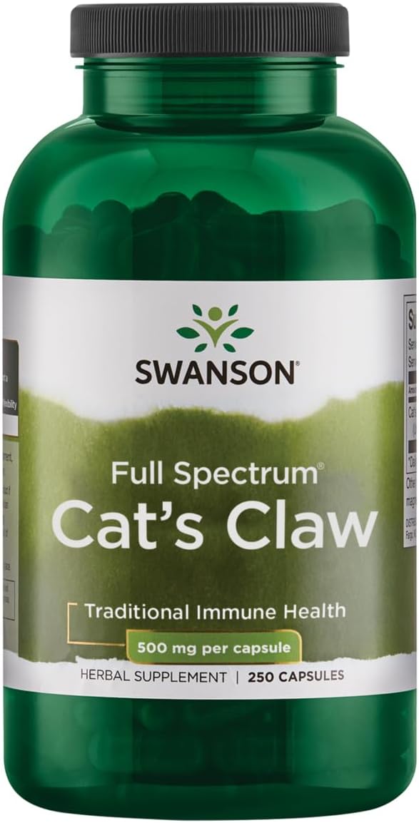 Swanson Full Specturm Cats Claw  Antioxidant Support  Movement  Flexibility Support 500 mg 250 Capsules - Image 1