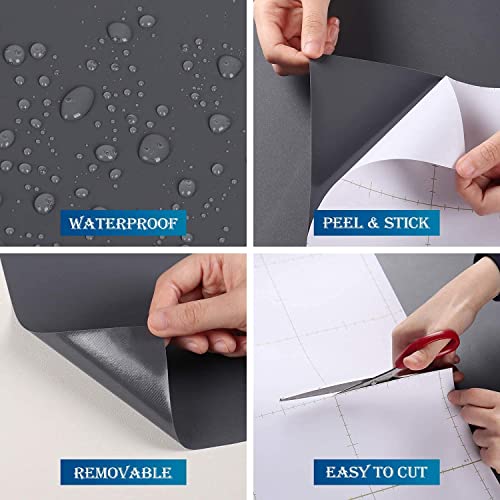 HOME13™ Matte Grey Wallpaper (24x96 in) Decorative Self Adhesive Countertop Cabinets Wallpaper - Image 5