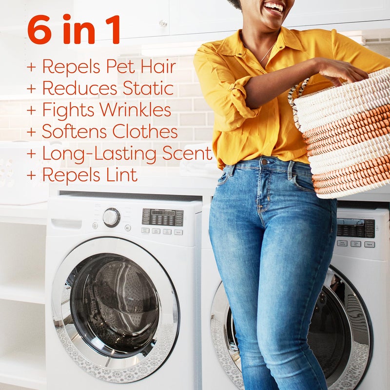 Bounce Pet Hair and Lint Guard Mega Dryer Sheets with 3X Pet Hair Fighters, Fresh Scent, 130 Count - Image 2