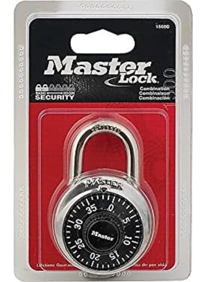 Master Lock Master Lock 1500D Locker Lock Combination Padlock, 1 Pack, Black  - Image 1