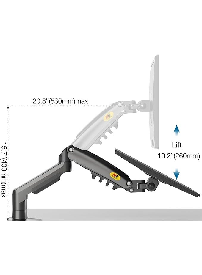 Dual-arm shock-absorbing monitor stand – suitable for 17-27 inch monitors – supports weights from 2 to 9 kg – adjustable stand - Image 1