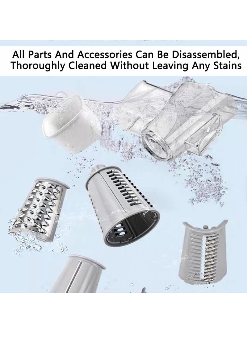 Generic - Vegetable Chopper, Cheese Grater with 5 Interchangeable Stainless Steel Blades, Potato Cutter for Kitchen(White) - Image 1