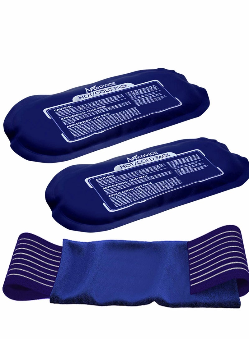 Ice Pack 2 Pcs Reusable Hot and Cold Therapy Gel Wrap Support Injury Recovery Alleviate Joint Muscle Pain Adjustable Flexible for Knees Back Shoulders Arms Legs  - Image 1