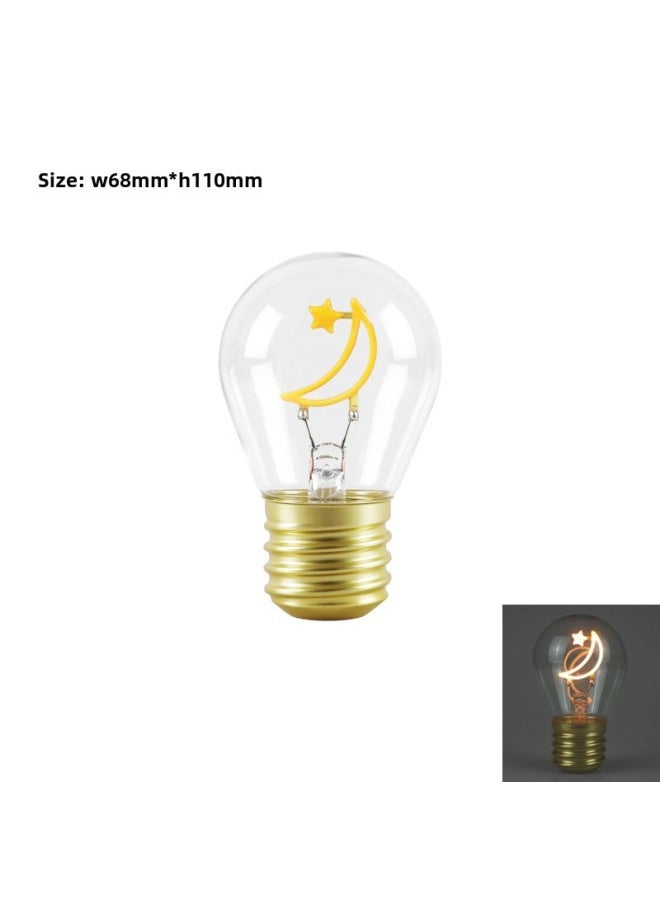 Generic - Charging Bulb LED Independent Light Source Usb Interface Portable Night Light Unicorn Love DIY Atmospheric High-end-Specifications:Moon With Stars-2200k Warm Yellow - Image 1