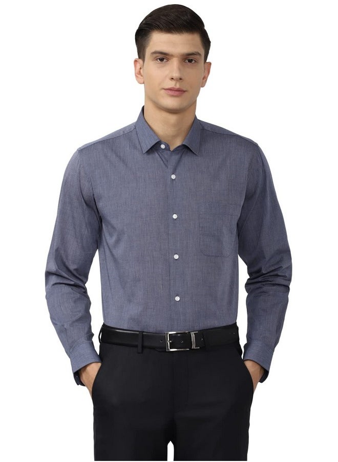 Peter England - Peter England Men's Solid Regular Shirt (PESFOSLBG00575_MediumGrey 38) - Image 1