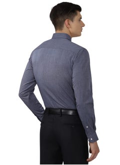 Peter England Peter England Men's Solid Regular Shirt (PESFOSLBG00575_MediumGrey 38)  - Image 3