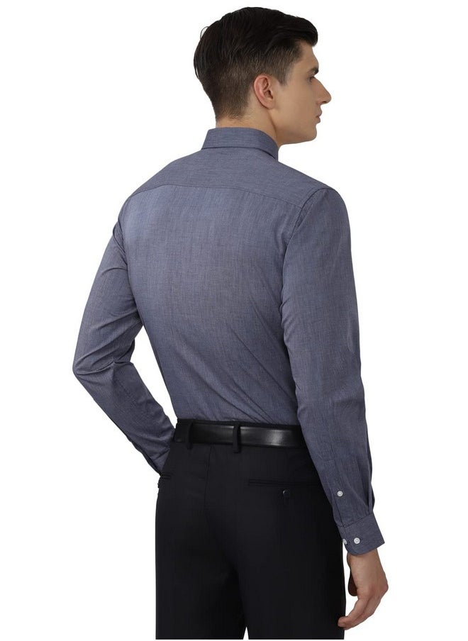 Peter England - Peter England Men's Solid Regular Shirt (PESFOSLBG00575_MediumGrey 38) - Image 1