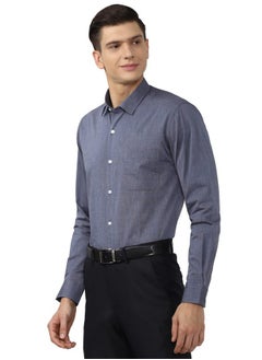 Peter England Peter England Men's Solid Regular Shirt (PESFOSLBG00575_MediumGrey 38)  - Image 2