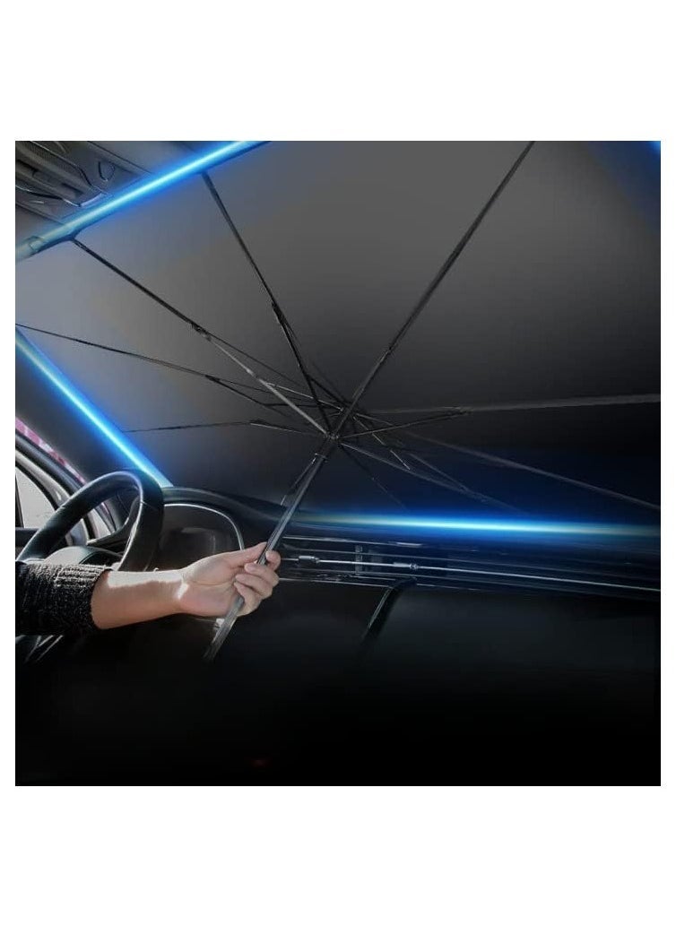 Gravity Foldable Car Windshield Sunshade Umbrella – UV-Blocking Reflective Cover for Cars, SUVs & Trucks, Protects Interior from Sun Damage & Heat, Easy Storage, Fits Most Windshields – Keeps Vehicle Cool - Image 2