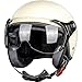 Yesmotor 34 Motorcycle Helmets Retro Open Face Scooters Helmet with Clear Visor for Men and Women DOT ApprovedWhiteXL - Image 2