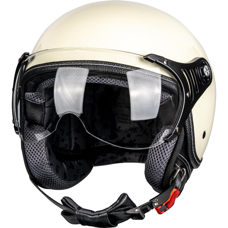 Yesmotor 34 Motorcycle Helmets Retro Open Face Scooters Helmet with Clear Visor for Men and Women DOT ApprovedWhiteXL - Image 3