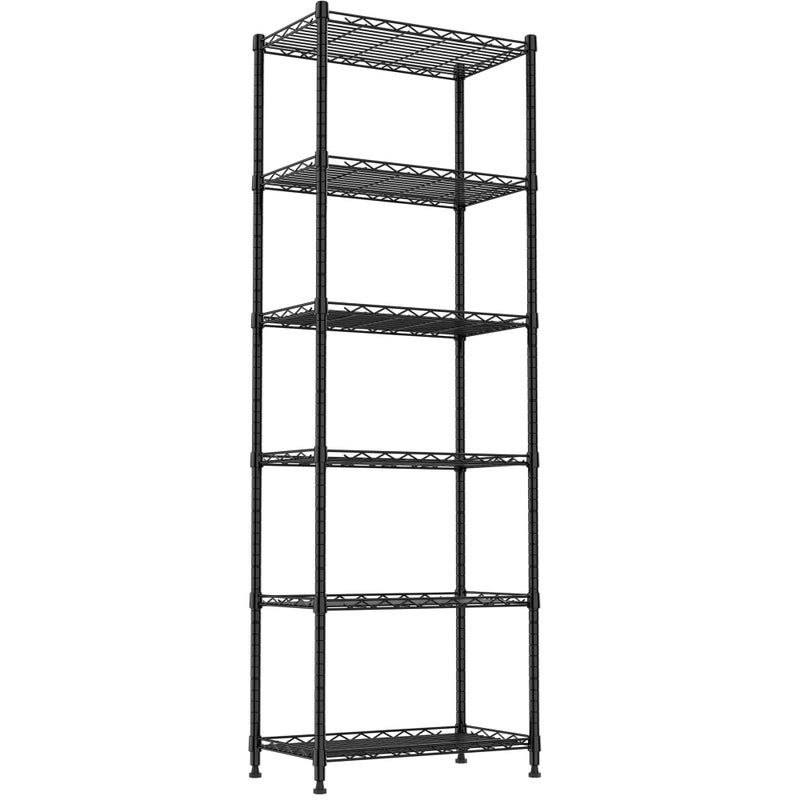 REGILLER 6 Wire Shelving Steel Storage Rack Adjustable Unit Shelves for Laundry Bathroom Kitchen Pantry ClosetBlack117 D x 214 W x 63 H