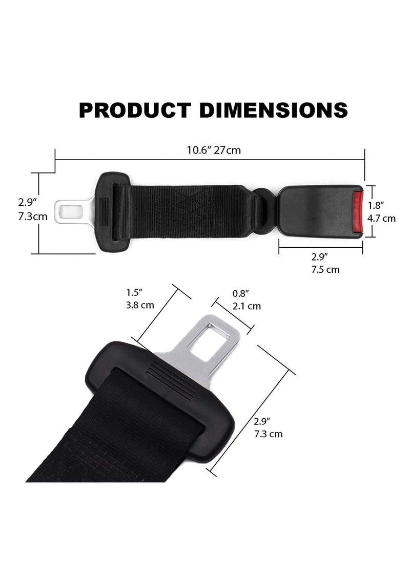 Excefore Seat Belt Extender & Seat Belt Tensioner, Pregnant Woman Car Belt Car Extension 2 PCS, Buckles Extender, 7/8" Metal Tongue Universal, Extension Socket Connecter  - Image 3