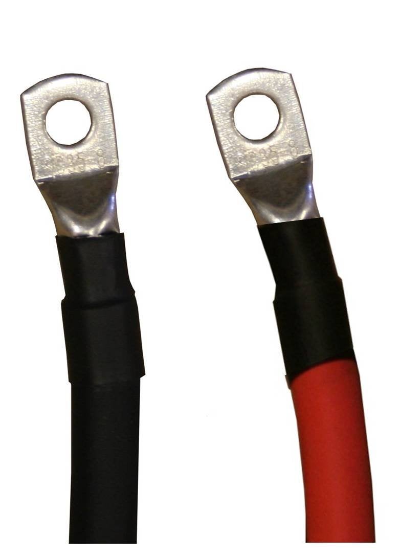 WindyNation 6 AWG Gauge Red + Black Pure Copper Battery Inverter Cables Solar, RV, Car, Boat 7 feet 5/16 in Lugs - Image 2