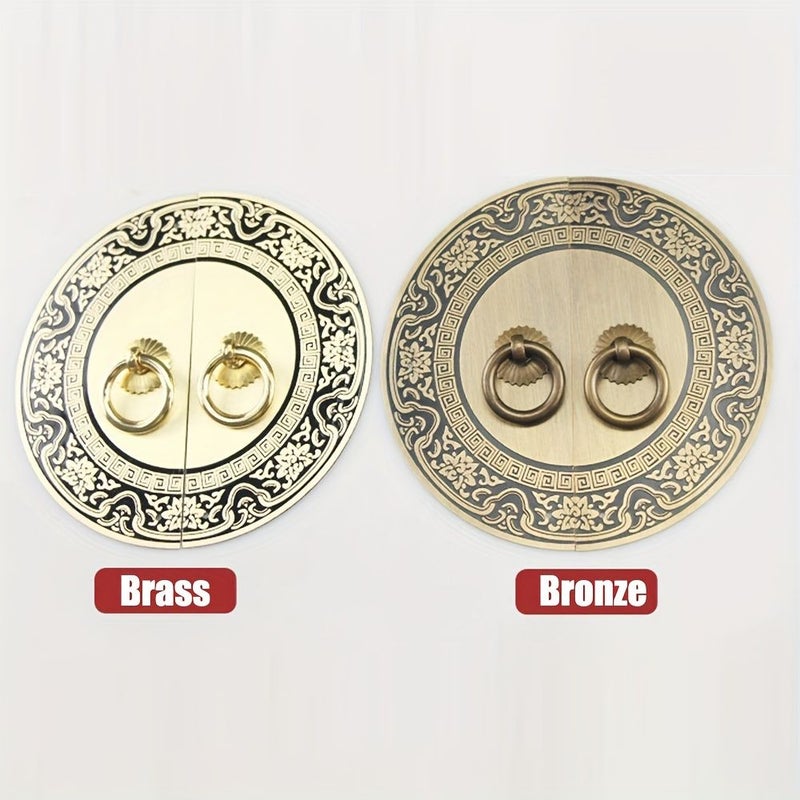 Bronze 5.51 Inch Antique Round Door Knob Handle For Cupboard Dresser Box - Image 5