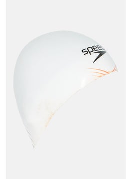 speedo Fastskin Racing Swim Cap, White Combo  - Image 2