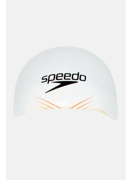 speedo Fastskin Racing Swim Cap, White Combo  - Image 1
