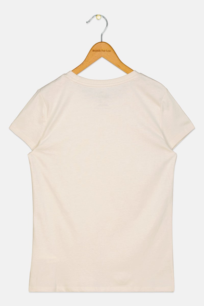 PUMA ملابس رياضية للبنات للأطفال تي شيرت قصير الأكمام خارجي، بيج - Image 3