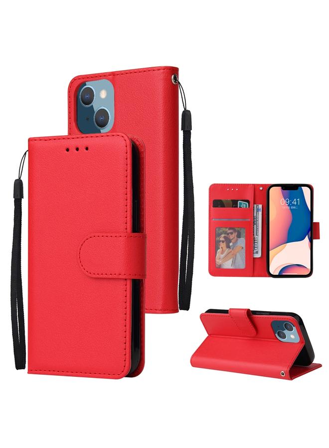 اس-توب جراب جلدي متعدد الوظائف قابل للطي أفقيًا لهاتف iPhone 14 Plus مع ثلاث فتحات للبطاقات - Image 1