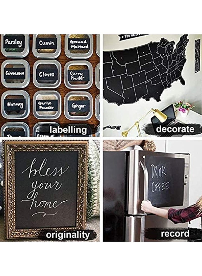 ماسكابوني لفة ورق لاصق كبيرة للسبورة - 17.7 انش × 78 انش (6.5 قدم) - 5 طباشير متضمنة - ورق حائط بديل لطلاء السبورة - ملصق حائط لاصق من الفينيل - ملصقات سبورة سوداء - Image 3