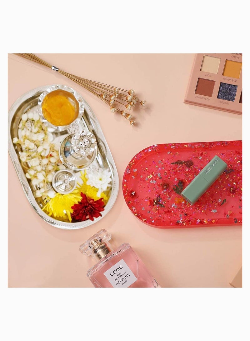 SYOSI Tray Resin Mould, KASTWAVE Craft Jewelry Making Mould Oval Tray Mould DIY Epoxy Resin Mould Silicone Resin Mould Plate Casting Mould for Office Home Decor (2 Pieces) - Image 3